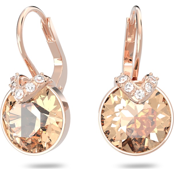 Bella V Pierced Earrings Pink Rose Gold Tone Plated Bella V Pierced Earrings Pink Rose Gold Tone Plated