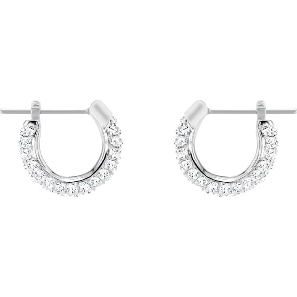 Stone Pierced Earring Set, White, Rhodium plated exclusively on ...