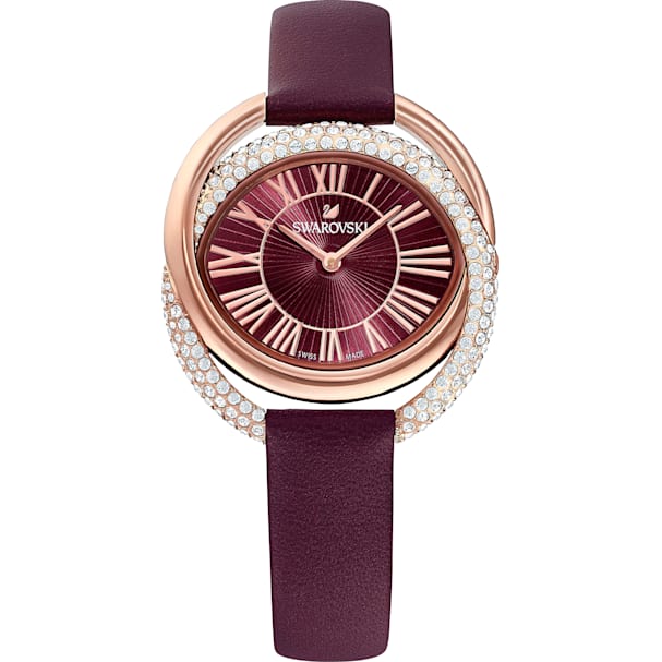 Tono OscuroPvd De DuoCorrea Rosa PielRojo Reloj En Oro 35R4ALjq