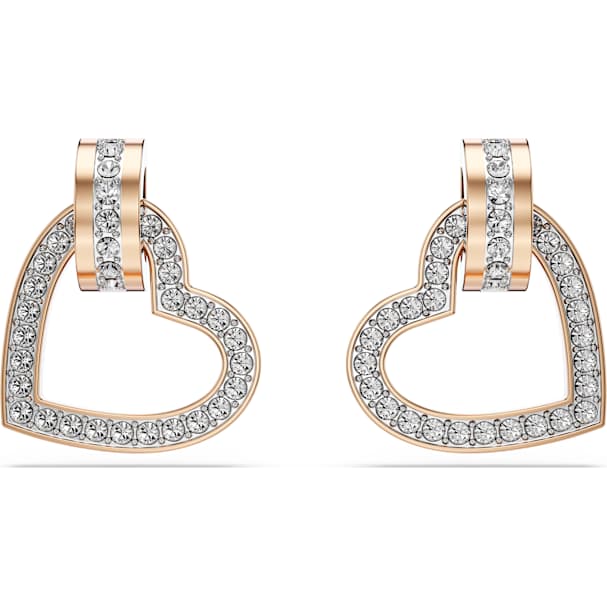 Lovely Pierced Earrings White Rose Gold Tone Plated Lovely Pierced Earrings White Rose Gold Tone Plated