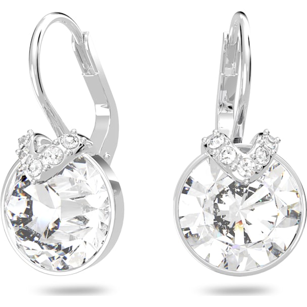 Bella V Pierced Earrings White Rhodium Plated Bella V Pierced Earrings White Rhodium Plated