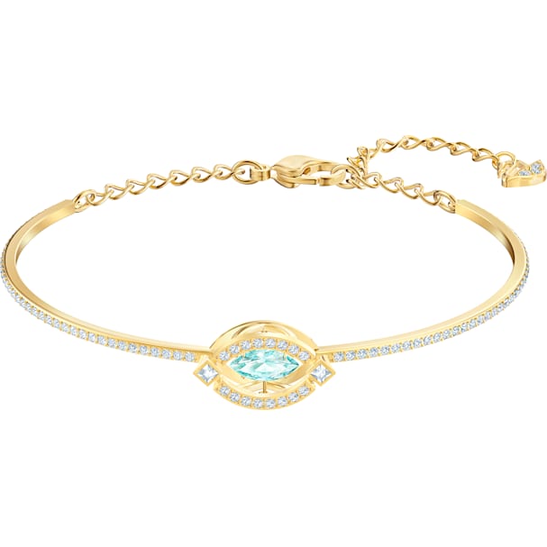 Swarovski Sparkling Dance Bangle Green Gold Tone Plated Swarovski Sparkling Dance Bangle Green Gold Tone Plated