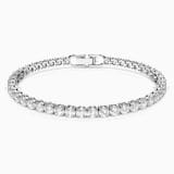 Tennis Deluxe bracelet, Round cut, White, Rose gold-tone plated 