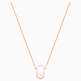 White, rose-gold tone plated