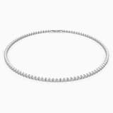 Tennis Deluxe necklace, Round cut, White, Rhodium plated | Swarovski