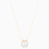 White, rose-gold tone plated