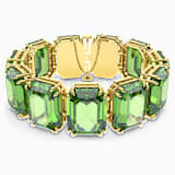 Green, gold-tone plated