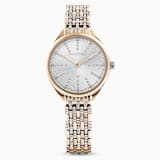 Attract watch, Swiss Made, Pavé, Crystal bracelet, Gold tone