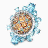 Bleu, métal rhodié