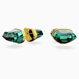 Green, gold-tone plated