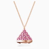 Pink, rose-gold tone PVD