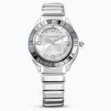Silver tone, stainless steel