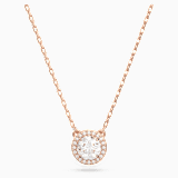 White, rose-gold tone plated