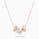 White, rose-gold tone plated