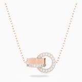 White, rose-gold tone plated