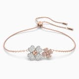Multi-coloured, rose-gold tone plated