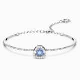 Una bangle, Trilliant cut, Blue, Rhodium plated | Swarovski