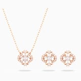 White, rose-gold tone plated