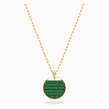 Green, gold-tone plated