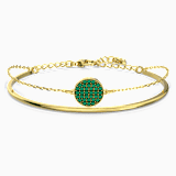 Green, gold-tone plated