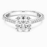 Stilla リング, ラウンドカット, パヴェ, ホワイト, ロジウム・プレー