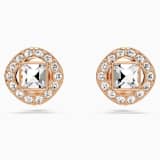 Swarovski Una Angelic Stud Earrings Square Cut White Rose Gold Tone Plated