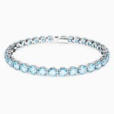 Matrix Tennis bracelet, Round cut, Blue, Rhodium plated | Swarovski
