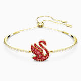 Red, gold-tone plated