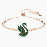 Green, rose-gold tone plated