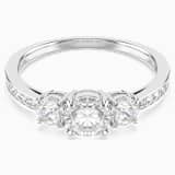SWAROVSKI Stilla Attract リング シルバー Stilla Attract hoop earrings Round cut, White, Rhodium