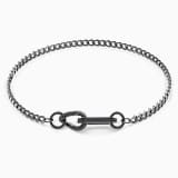 Dextera necklace, Pavé, Mixed links, Black, Ruthenium plated