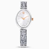 Crystal Rock Oval ウォッチ, スイス製, クリスタルを使ったブレスレット, ホワイト, ステンレス鋼 | Swarovski