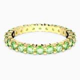 Matrix ring, Round cut, Green, Gold-tone plated | Swarovski