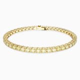 Matrix Tennis bracelet, Round cut, Yellow, Gold-tone plated 