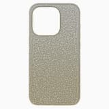High smartphone case, iPhone® 15 Pro, Silver tone | Swarovski
