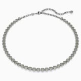 Imber Tennis necklace, Round cut, White, Rhodium plated | Swarovski