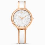 Crystalline Bangle ウォッチ, スイス製, メタルブレスレット, ホワイト, ローズゴールドトーン仕上げ | Swarovski