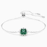 Birthstone 手鏈, 方形切割, 九月, 藍色, 鍍白金色| Swarovski