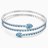 Twisty バングル, ミックスカット, ブルー, ロジウム・プレーティング | Swarovski
