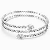 Twist バングル, ホワイト, ロジウム・プレーティング | Swarovski