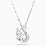 Swan ペンダント, ミックスカット, スワン, ホワイト | Swarovski