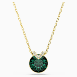 Green, gold-tone plated