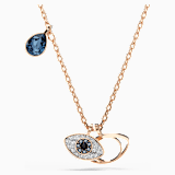 Multi-coloured, rose-gold tone plated