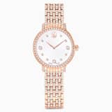 White, rose-gold tone plated