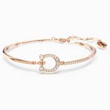 Symbolica bangle, Pavé, Horse shoe, White, Rose gold-tone plated