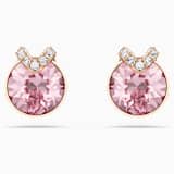 ⭐*️様 Swarovski ピンク　エメラルドカット　ピアス Bella V スタッドピアス, ラウンドカット, パヴェ, ピンク, ローズ