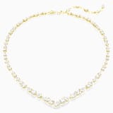 スワロフスキーMesmera ネックレス ミックスカット, ホワイト Mesmera necklace, Mixed cuts, White, Rhodium plated | Swarovski