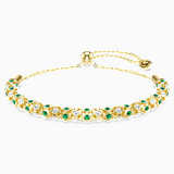 Green, gold-tone plated