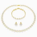 White, gold-tone plated