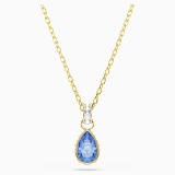 Blue, gold-tone plated